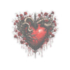 Roots Red Flower Black Heart Vinyl Sticker