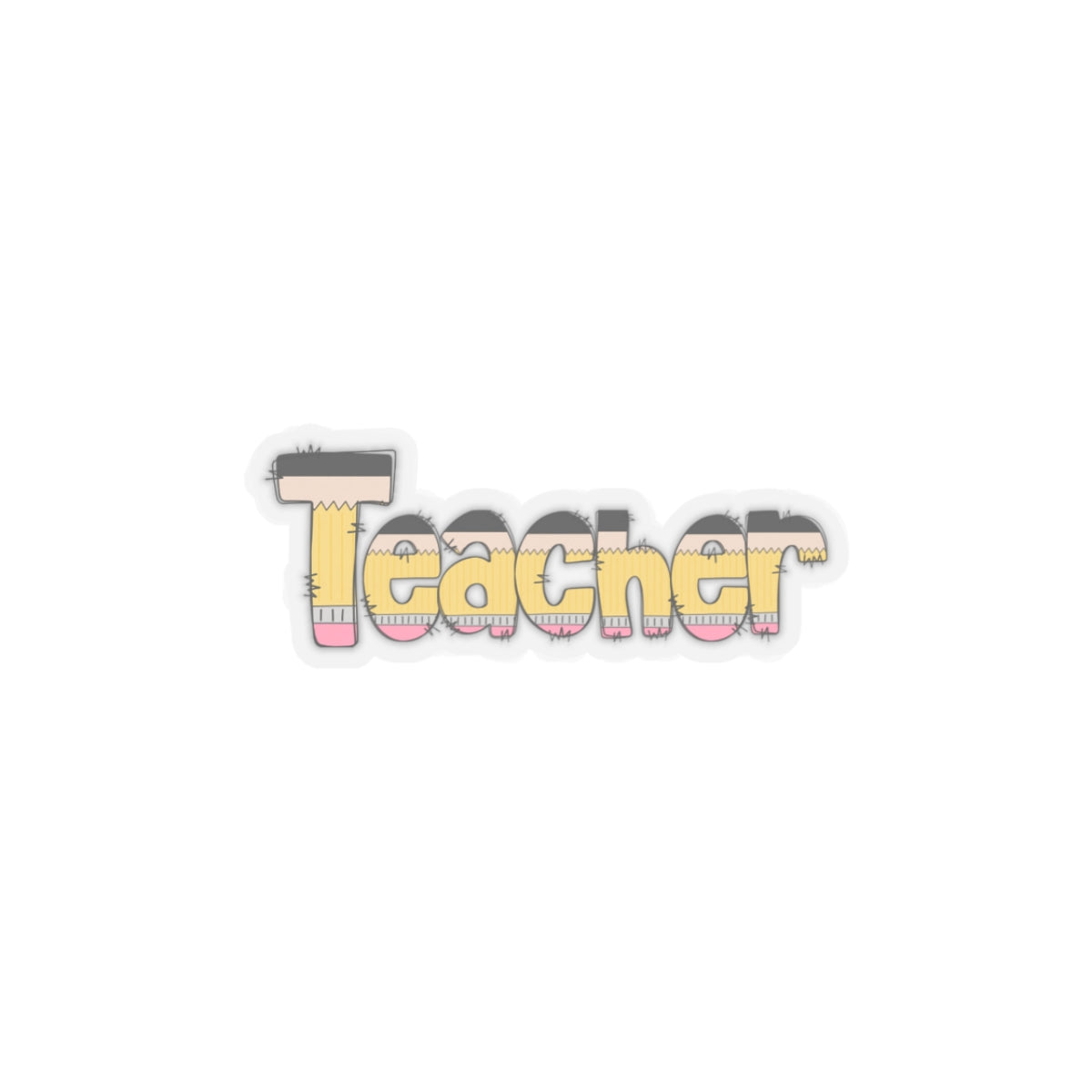 Custom Pencil Font Teacher Sticker Teacher Appreciation Back To School Gift