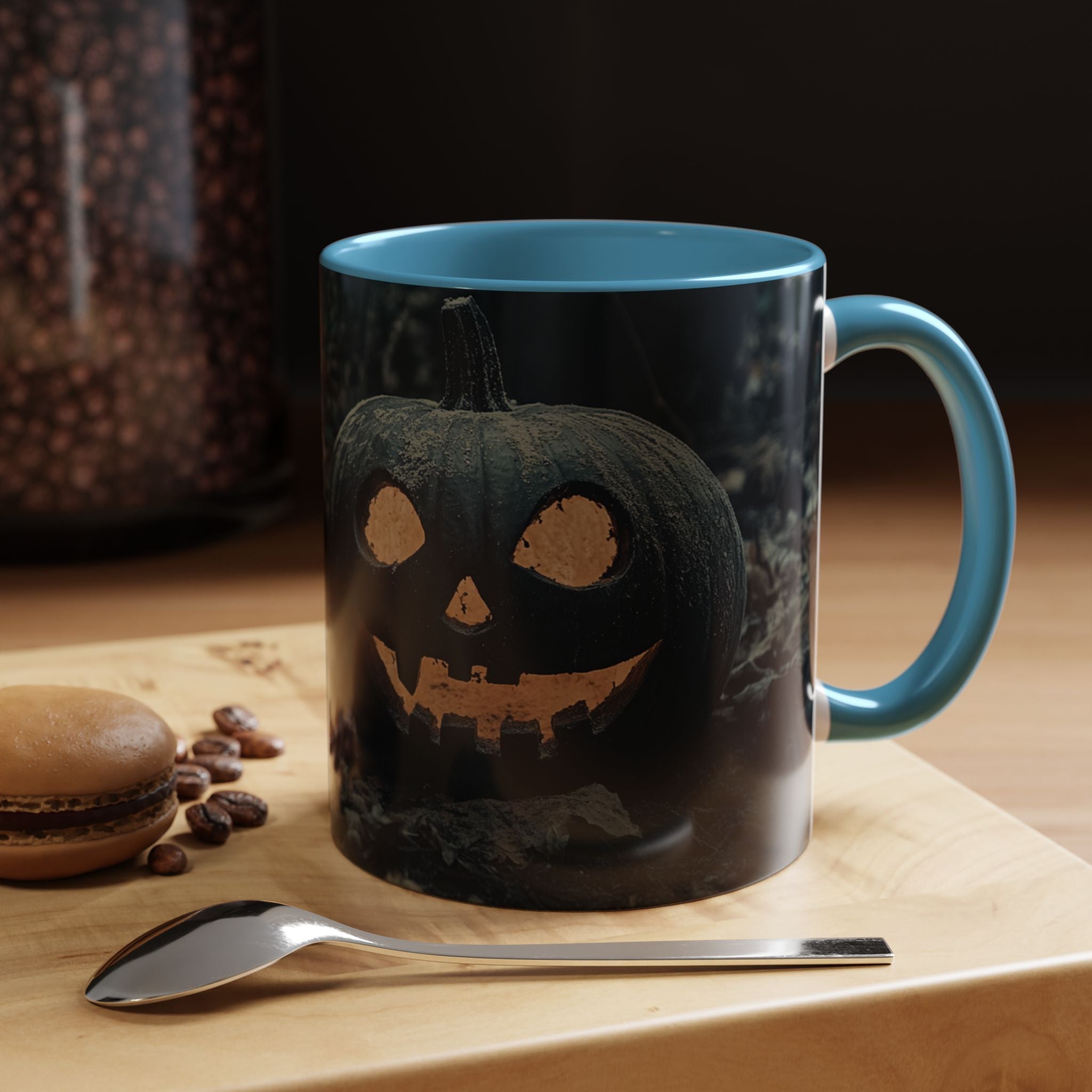 Spooky Halloween Mug | Black Pumpkin Coffee Cup | Gothic Decor | Unique Gift for Halloween Lovers | 11oz & 15oz