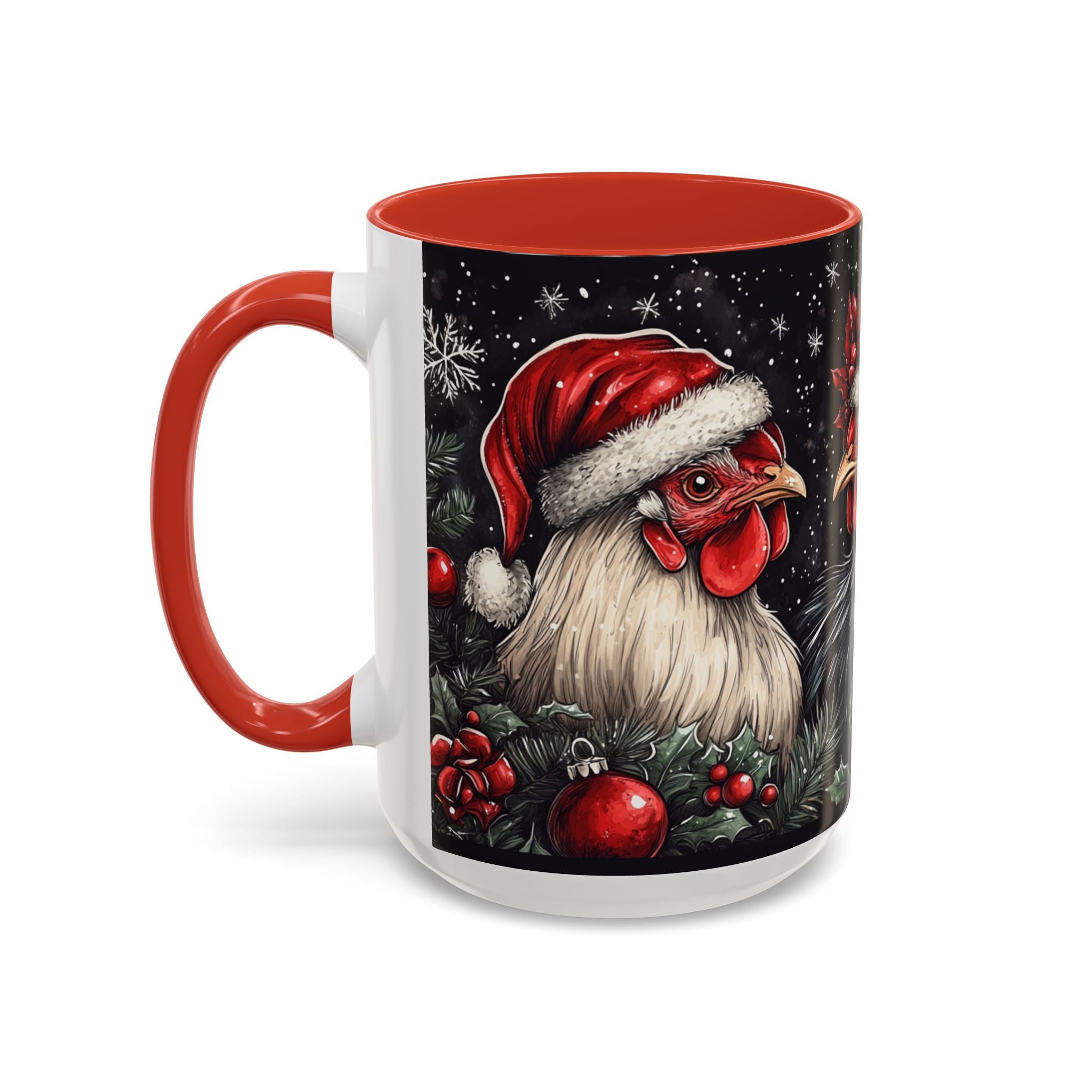 Christmas Chickens Mug | Funny Holiday Coffee Cup | Festive Farmhouse Decor | Unique Xmas Gift | 11oz & 15oz