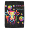 Cranberry Lake Designs Tie Dye Hippie Cow Ultra-Soft Micro Fleece Blanket 60" x 80"