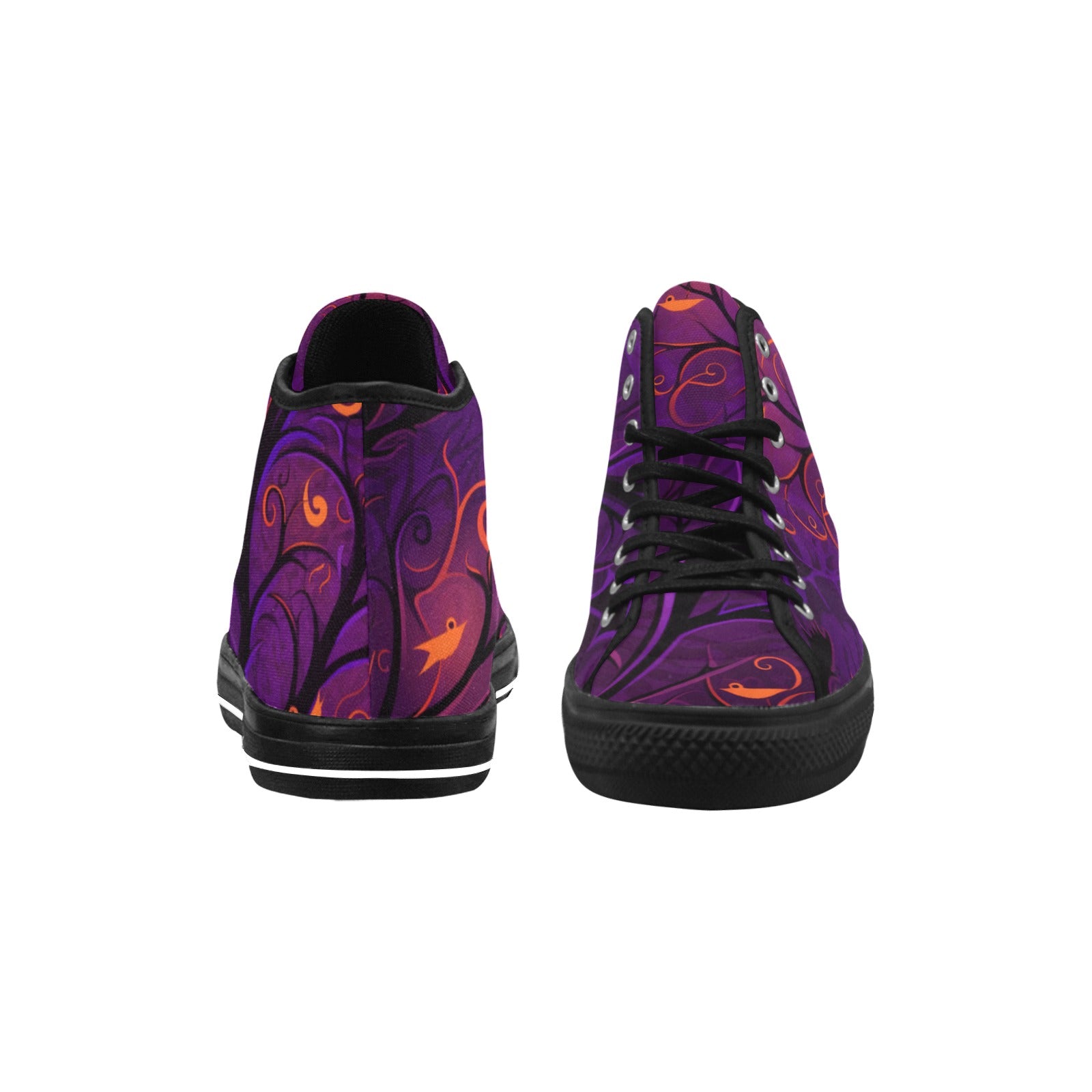 Halloween Elegance: Purple Vancouver High Top Canvas Women's Shoes - Cranberry Lake Design Co.  #