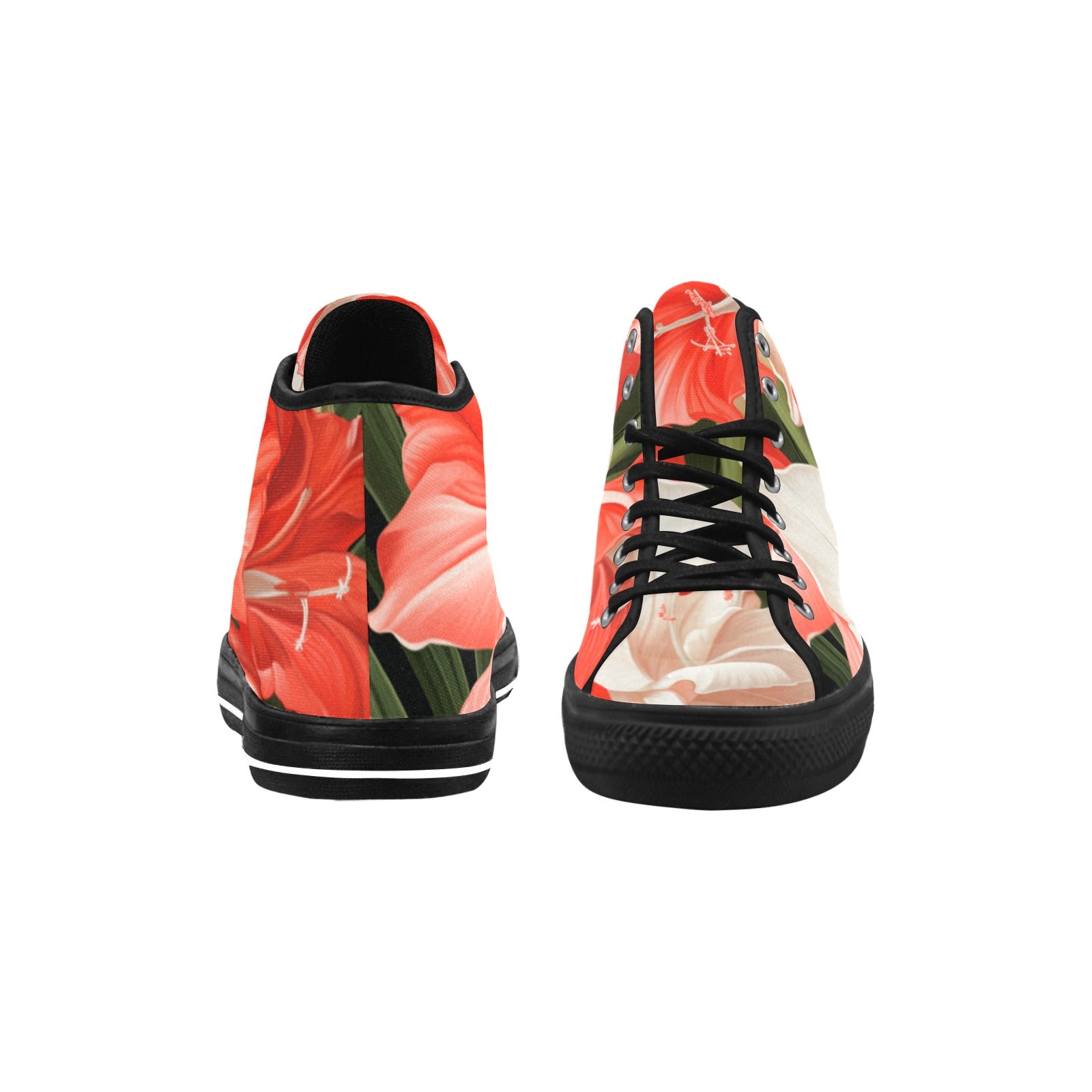 Bold Amaryllis Bloom High-Top Sneakers - Cranberry Lake Design Co.  #