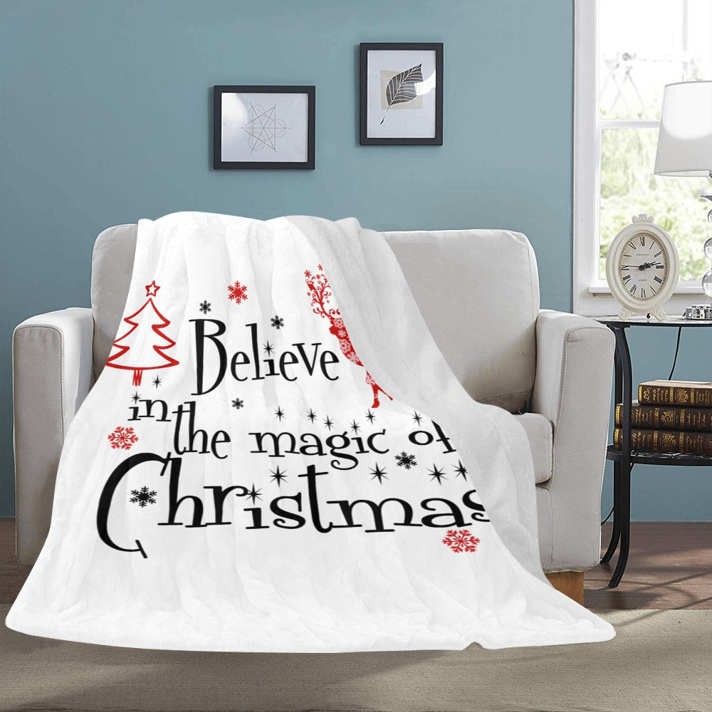 Believe in the Magic of Christmas Blanket - Festive Holiday Throw - Soft Plush - 60x80