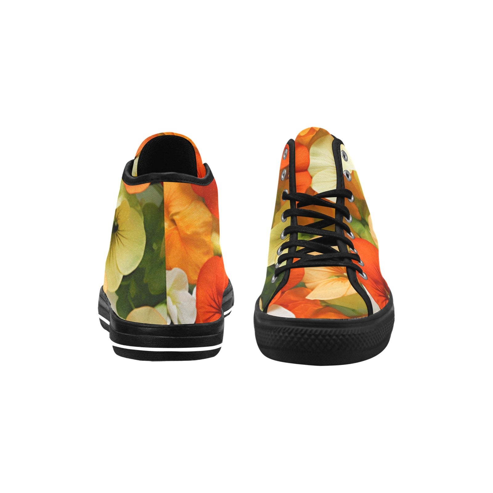 Pansy Paradise High-Top Sneakers: Elevate Your Style - Cranberry Lake Design Co.  #