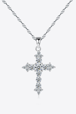 Sparkling Zircon Cross Necklace for Women - 925 Sterling Silver - Elegant Gift!