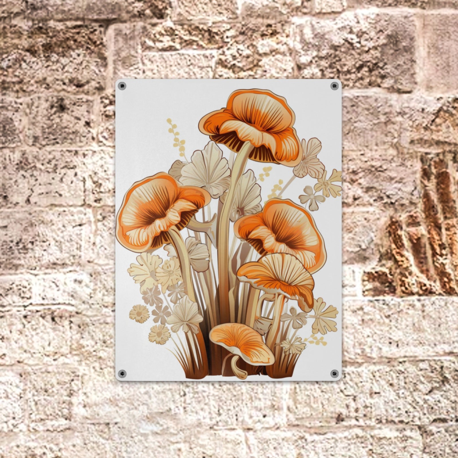 Whimsical Fantasy Fairycore Home Decor Wall Art Poster Mushrooms Sign Indoor / Outdoor Metal Tin Sign 12"x16"