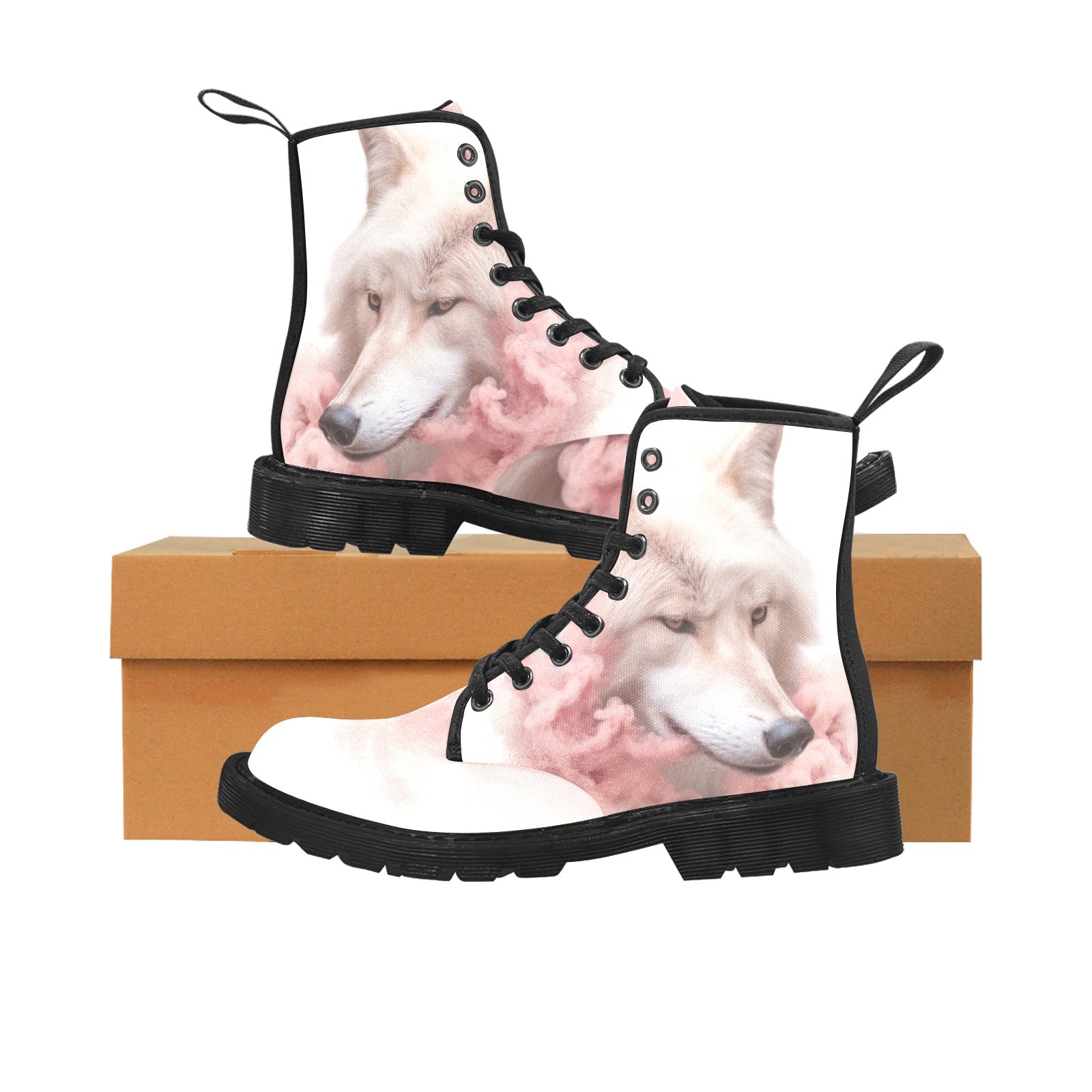 Pink Wolf & Smoke Women's Lace Up Canvas Boots - Cranberry Lake Design Co.  #