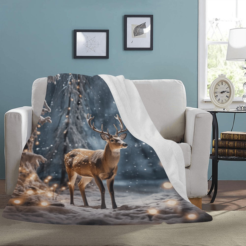 Cranberry Lake Designs Christmas Deer Ultra-Soft Micro Fleece Blanket 60" x 80"