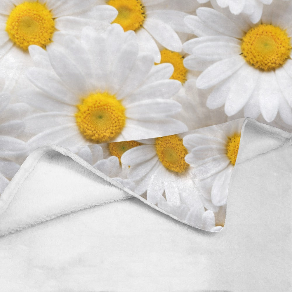 Daisy Delight Blanket - Soft Plush Throw - Floral Bedding - 60x80