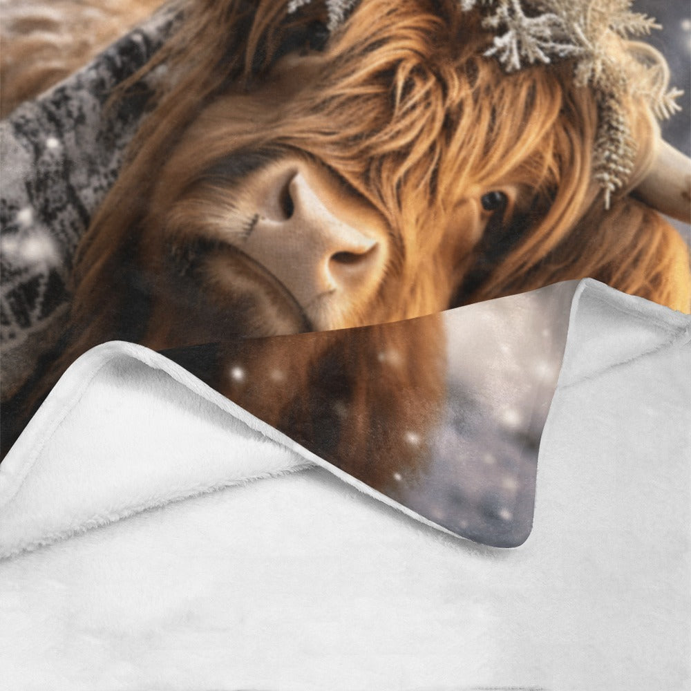 Christmas Highland Cow Ultra-Soft Micro Fleece Blanket