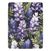 Lupine Floral Throw Blanket - Ultra-Soft 60x80 Fleece Blanket with Purple and Blue Flower Design