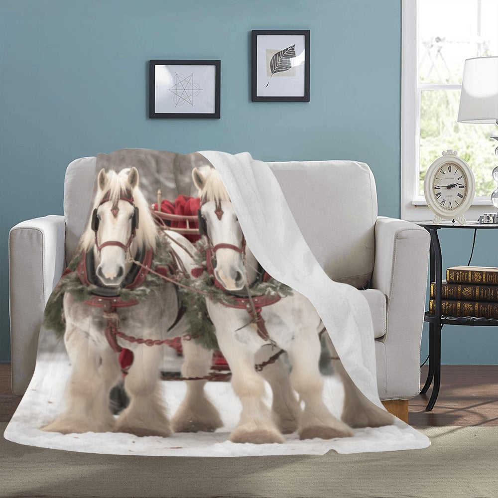 Christmas Horses Ultra-Soft Micro Fleece Blanket