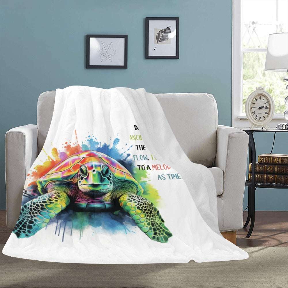 Cranberry Lake Designs Tie Dye Turtle Ultra-Soft Micro Fleece Blanket 60" x 80"