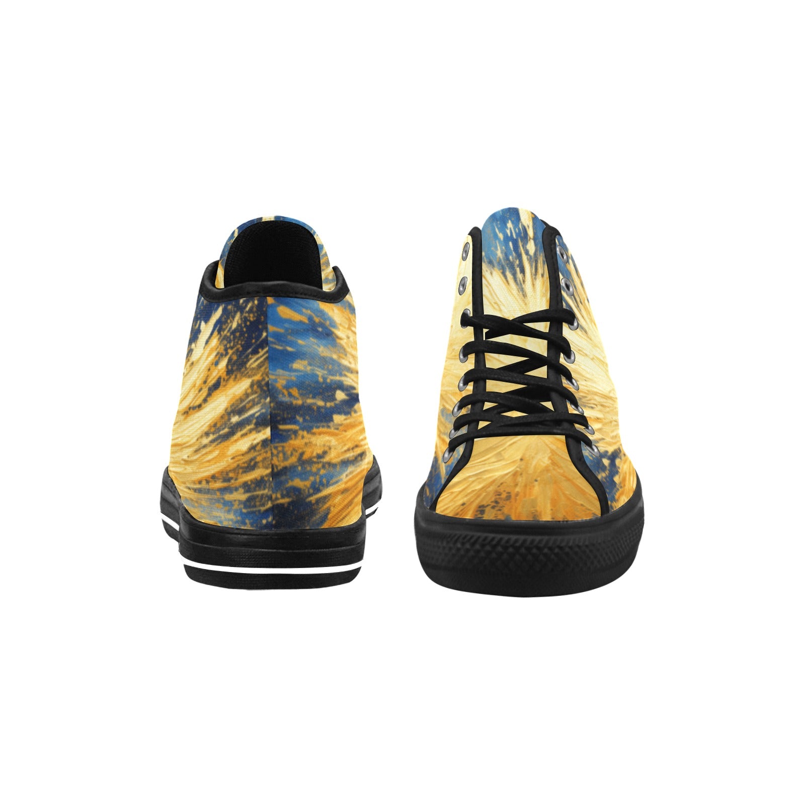 Gold Burst High Top Canvas Shoes for Women | Vancouver Street Style | Cranberry Lake Designs
