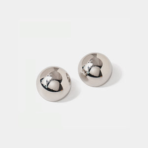 Hemispherical Stainless Steel Clip On Earrings