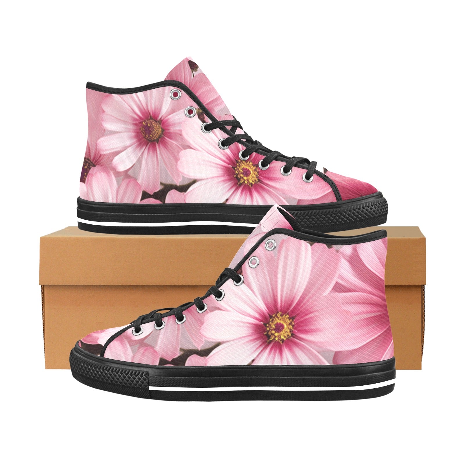 Pink Blossom High-Top Sneakers - Cranberry Lake Design Co.  #