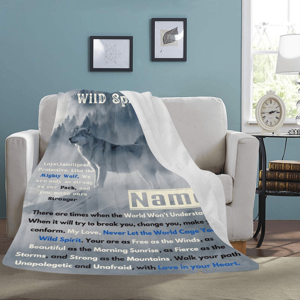 Cranberry Lake Designs Wild Spirit Wolf 60" x 80" Ultra-Soft Micro Fleece Blanket