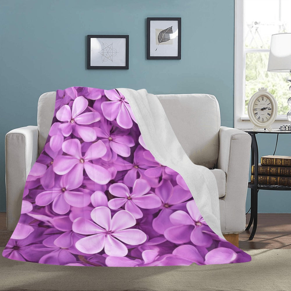 Soft & Snuggly Purple Floral Blanket - Twin Size, Perfect for Relaxation