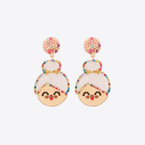 Rhinestone Alloy Mrs. Claus Earrings