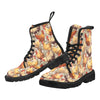 Chicken Pattern Women's Lace Up Canvas Boots - Black - Cranberry Lake Design Co.  #