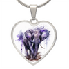 Captivating Purple Elephant Heart Pendant Necklace Personalize Engraved - Cranberry Lake Design Co.  #