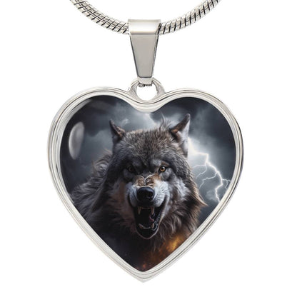 Title: Wolf Necklace, Alpha Wolf Pendant, Fierce Wolf Jewelry, Howling Wolf Necklace, Wolf Spirit Animal Necklace, Powerful Wolf Gift