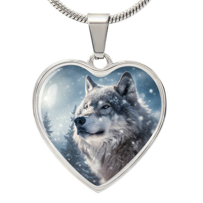 Timeless Wolf Heart Pendant Necklace - Gift for Nature Lovers