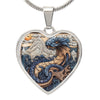 Mythical Serpent Necklace | Dragon Heart Pendant | Fantasy Jewelry | Gift for Her | Girlfriend Gift | Christmas Gift Idea