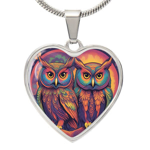 Soulmate Owls Necklace - Colorful Owl Pendant - Unique Gift for Best Friends