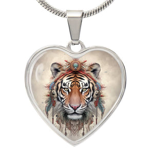 Tiger Heart Pendant Necklace - A Symbol of Strength and Beauty - Cranberry Lake Design Co.  #