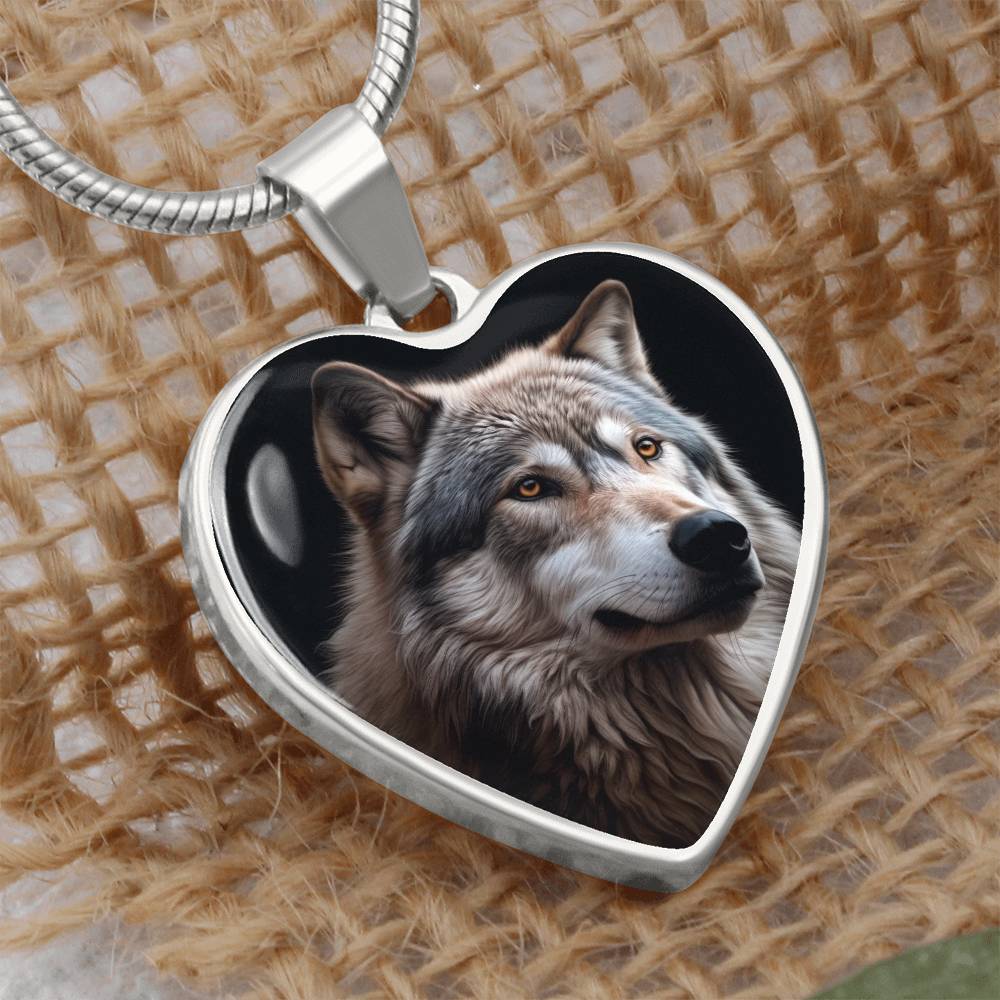 Wolf Necklace, Wolf Lover Gift, Personalized Wolf Memorial Jewelry, Custom Wolf Portrait Necklace, Wildlife Gift, Nature Inspired Jewelry