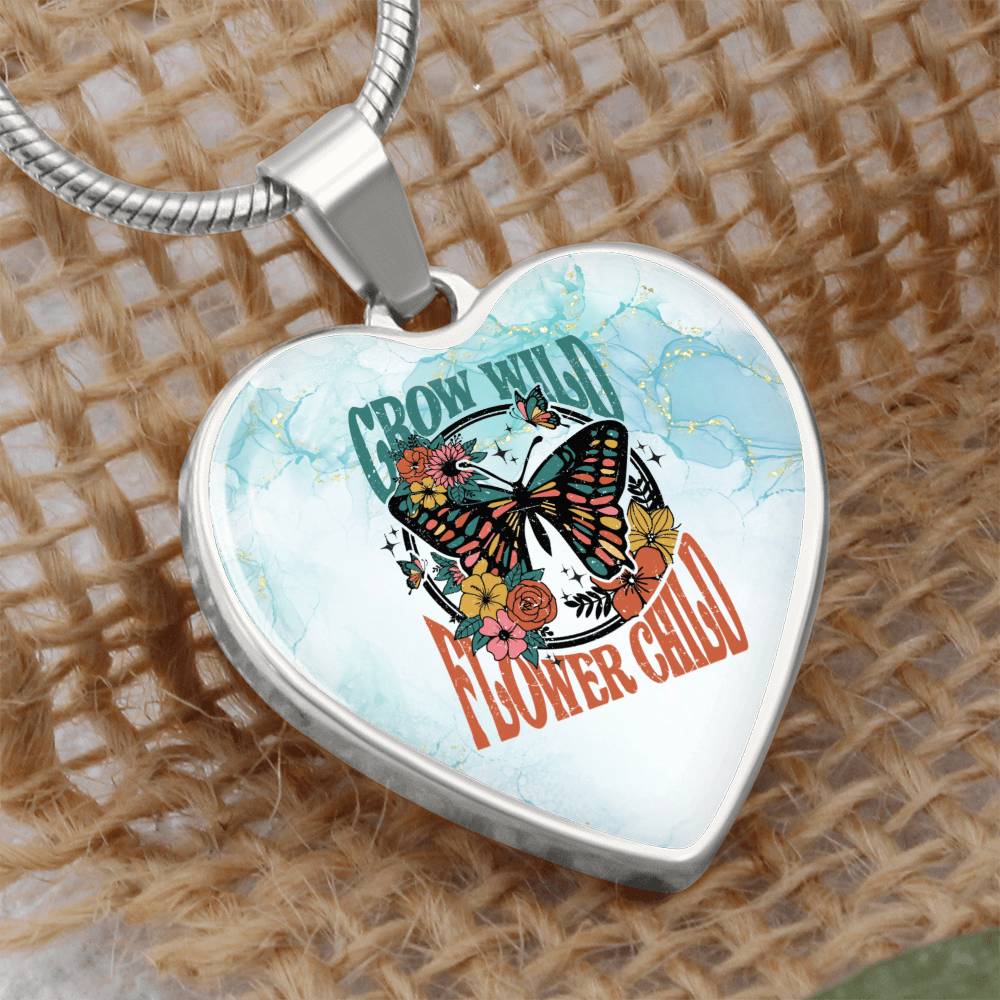 Butterfly Necklace - Grow Wild Flower Child - Boho Jewelry for Women -  Nature Inspired Gift - Free Spirit Necklace