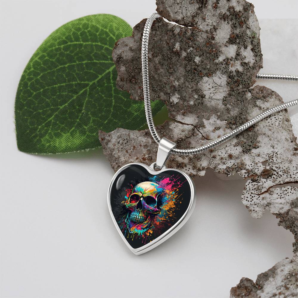 Pop Art Skull Rainbow Colors Necklace | Unique Gift for Him or Her, Birthday, Christmas, Anniversary - Cranberry Lake Design Co.  #