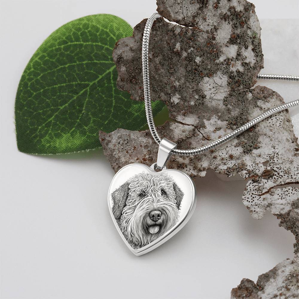 Personalized Doodle Dog Heart Necklace, Custom Pet Portrait Jewelry, Gift for Doodle Owners, Dog Mom Gift,