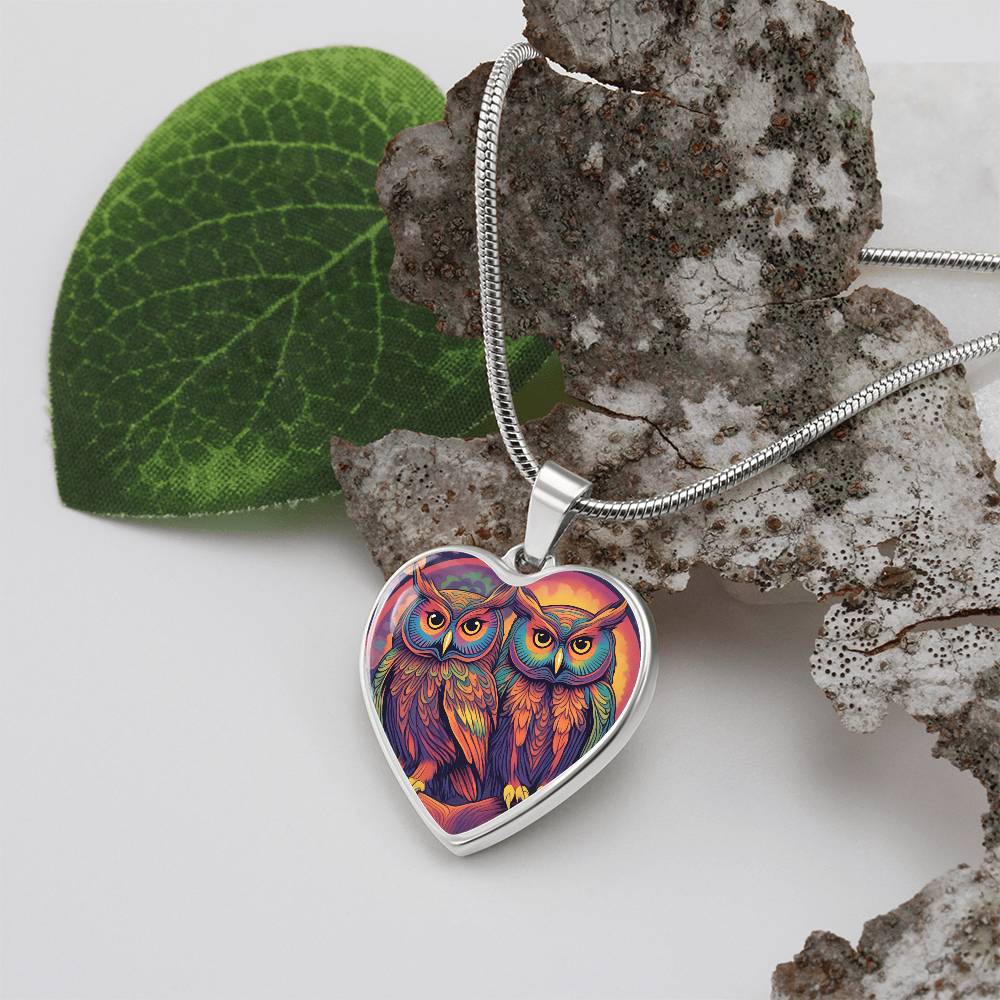 Soulmate Owls Necklace - Colorful Owl Pendant - Unique Gift for Best Friends