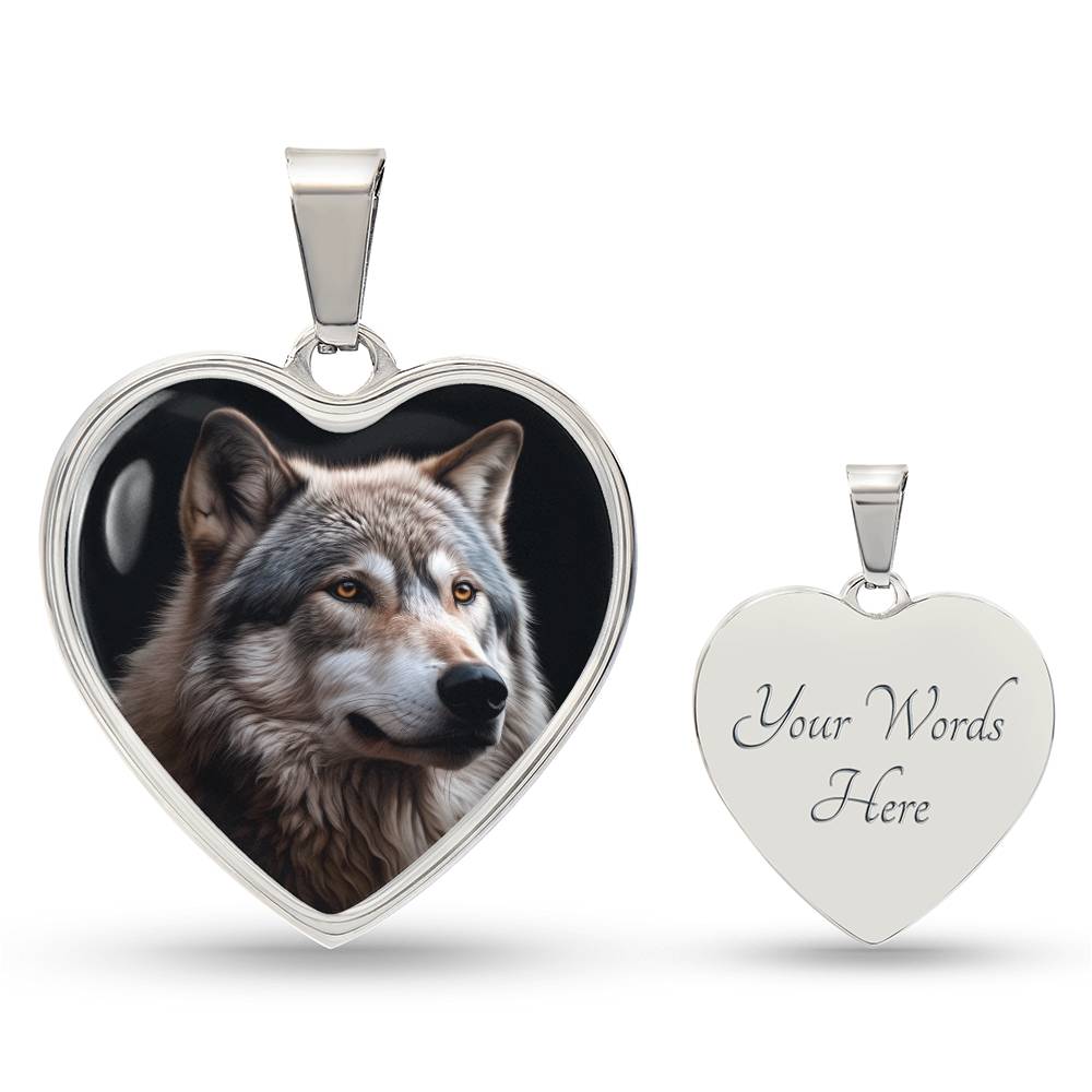 Wolf Necklace, Wolf Lover Gift, Personalized Wolf Memorial Jewelry, Custom Wolf Portrait Necklace, Wildlife Gift, Nature Inspired Jewelry