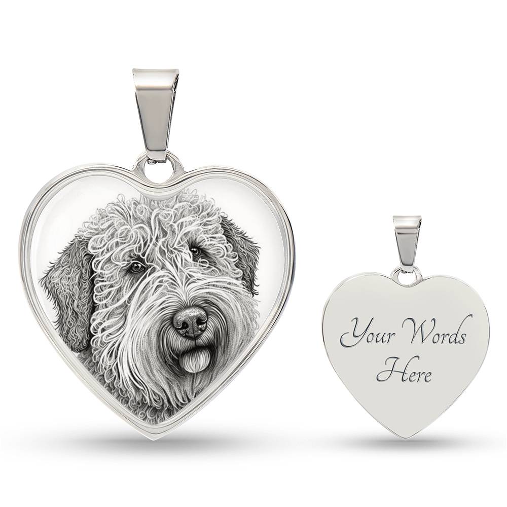 Personalized Doodle Dog Heart Necklace, Custom Pet Portrait Jewelry, Gift for Doodle Owners, Dog Mom Gift,