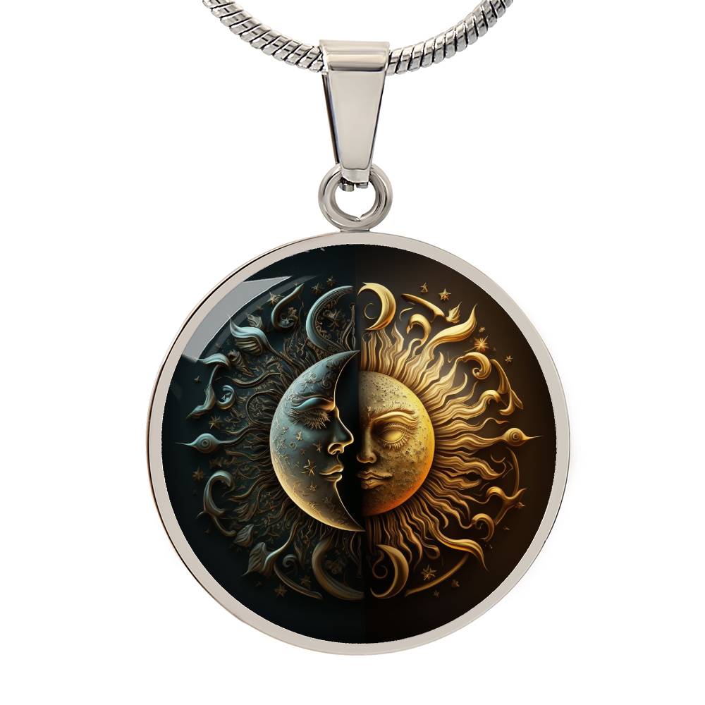 Celestial Harmony Sun and Moon Necklace - Cranberry Lake Design Co.  #