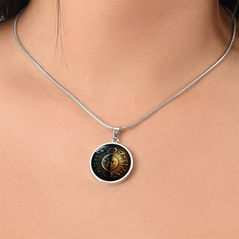 Celestial Harmony Sun and Moon Necklace - Cranberry Lake Design Co.  #