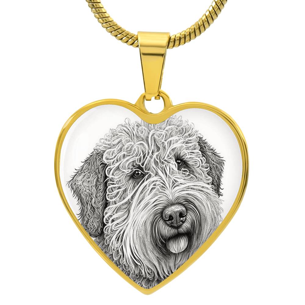 Personalized Doodle Dog Heart Necklace, Custom Pet Portrait Jewelry, Gift for Doodle Owners, Dog Mom Gift,