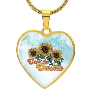 Seek the Sunshine Necklace - Sunflower Pendant - Inspirational Jewelry - Gold Necklace - Gift for Her - Birthday Gift - Christmas Gift