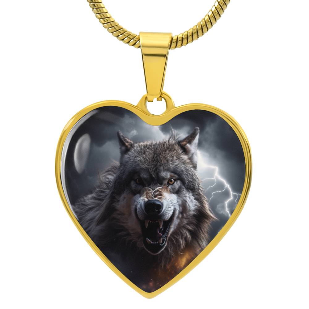 Title: Wolf Necklace, Alpha Wolf Pendant, Fierce Wolf Jewelry, Howling Wolf Necklace, Wolf Spirit Animal Necklace, Powerful Wolf Gift