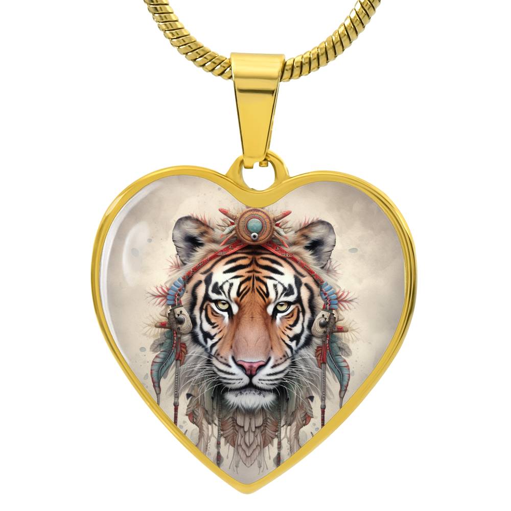 Tiger Heart Pendant Necklace - A Symbol of Strength and Beauty - Cranberry Lake Design Co.  #