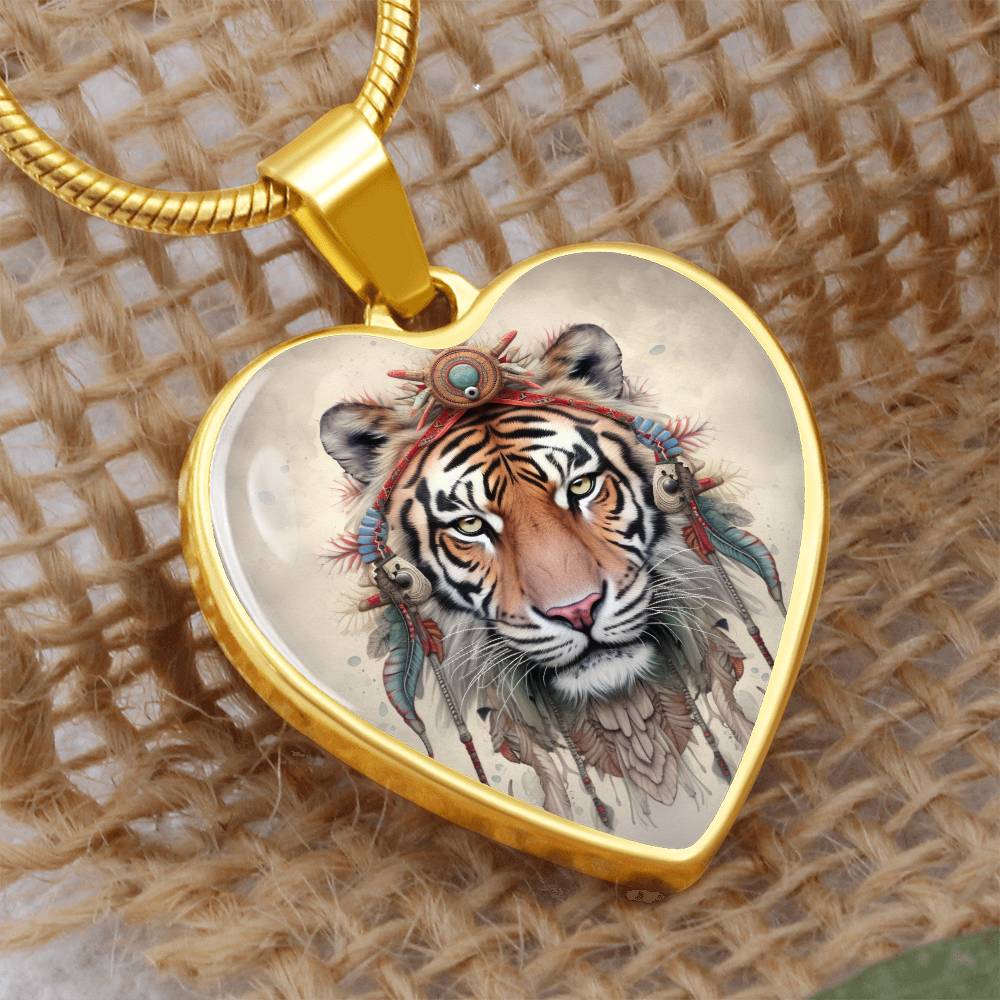 Tiger Heart Pendant Necklace - A Symbol of Strength and Beauty - Cranberry Lake Design Co.  #