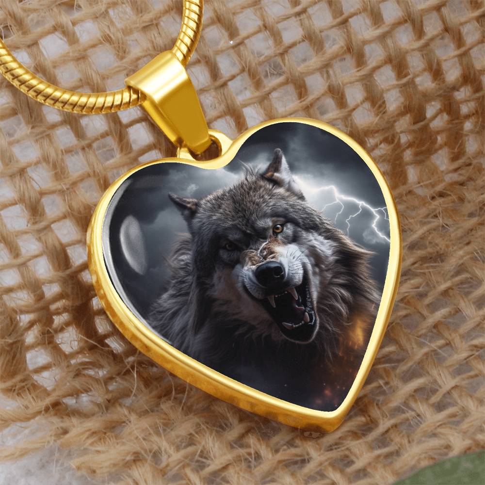 Title: Wolf Necklace, Alpha Wolf Pendant, Fierce Wolf Jewelry, Howling Wolf Necklace, Wolf Spirit Animal Necklace, Powerful Wolf Gift