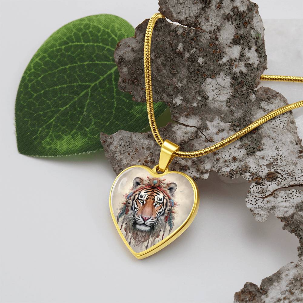 Tiger Heart Pendant Necklace - A Symbol of Strength and Beauty - Cranberry Lake Design Co.  #