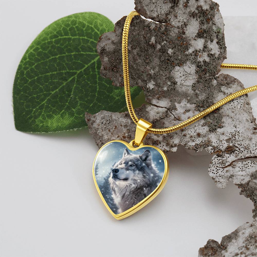 Timeless Wolf Heart Pendant Necklace - Gift for Nature Lovers