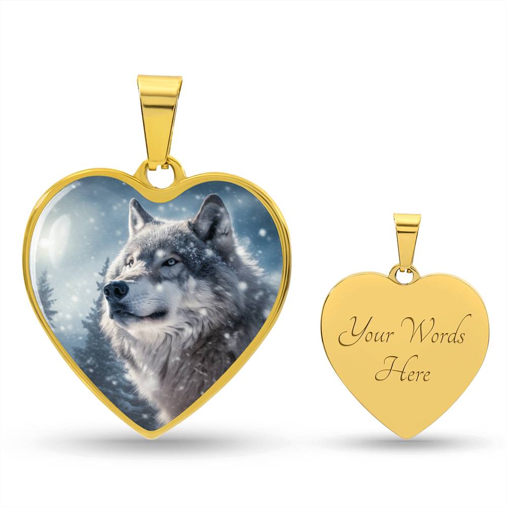 Timeless Wolf Heart Pendant Necklace - Gift for Nature Lovers