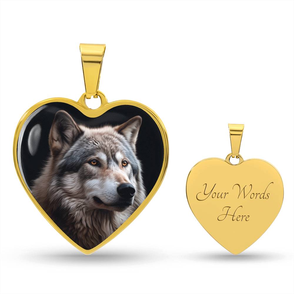 Wolf Necklace, Wolf Lover Gift, Personalized Wolf Memorial Jewelry, Custom Wolf Portrait Necklace, Wildlife Gift, Nature Inspired Jewelry